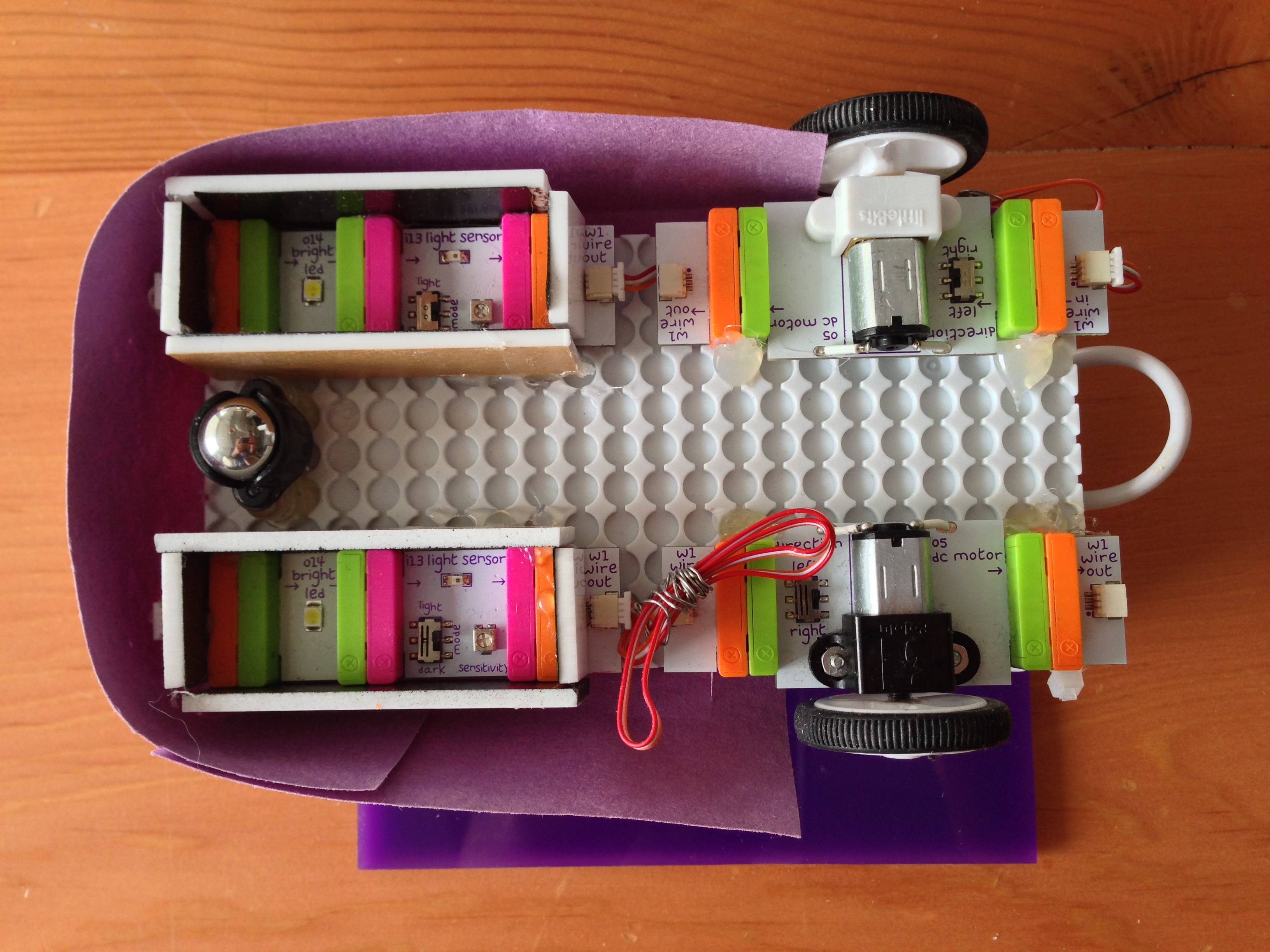 Line Following Snack Serving Robot a littleBits Project by rory_littleBits