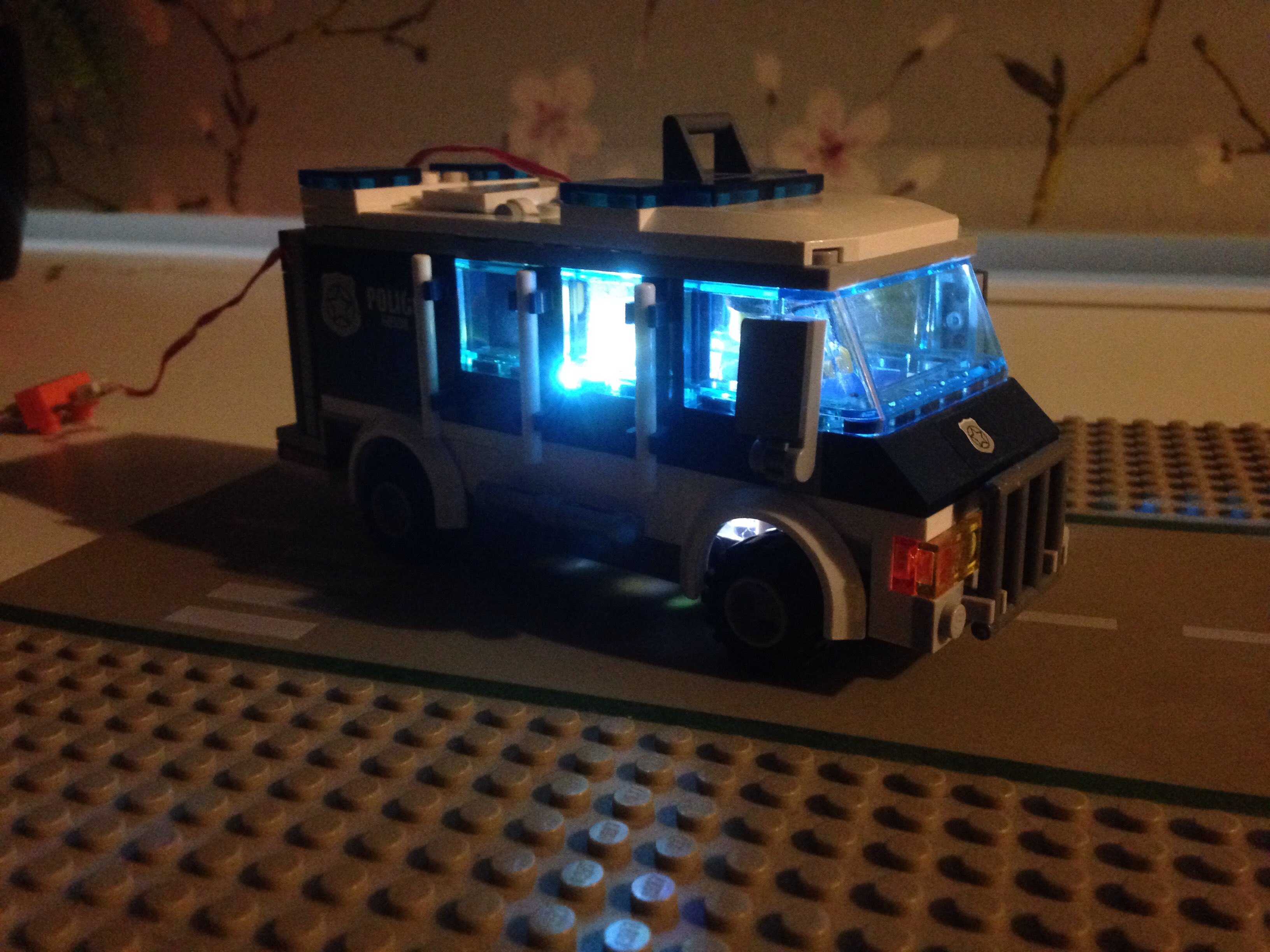 lego police car with working lights